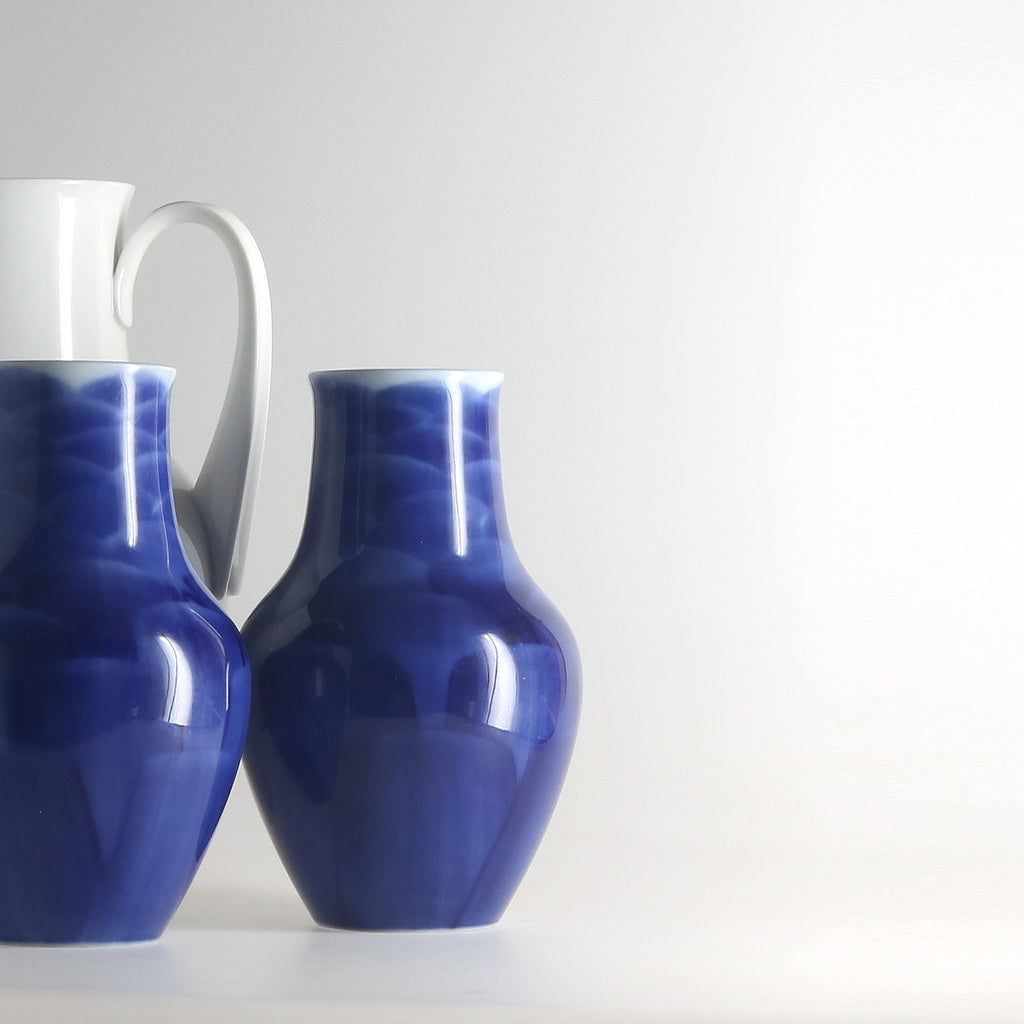 two SALIER vases, cobalt blue, KPM Berlin