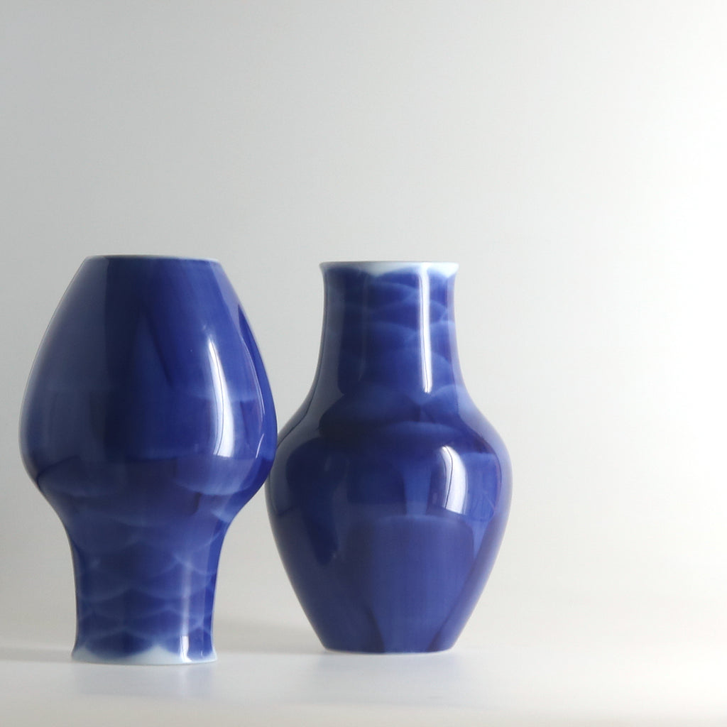 two SALIER vases, cobalt blue, KPM Berlin