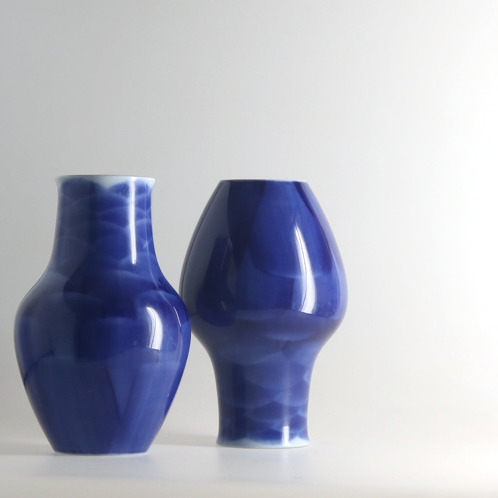 two SALIER vases, cobalt blue, KPM Berlin